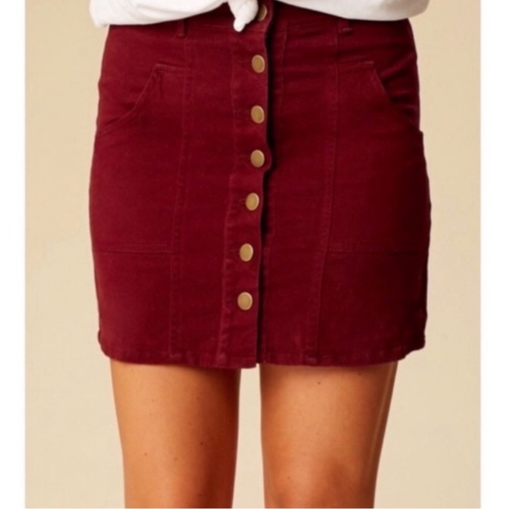 EUC Altar’d State Corduroy Skirt | Wine | Small